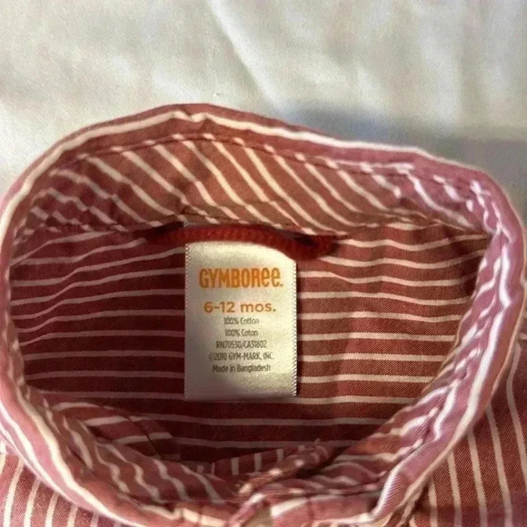 Gymboree - long  sleeve button down plaid dress shirt. Size 6-12 months - Picture 2 of 4
